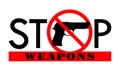 Symbol or sign stop weapons Royalty Free Stock Photo