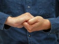 Hand symbol signifying a strong bond like a chain Royalty Free Stock Photo