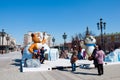 Symbol of the Sochi Olympics on Manezh Square in Moscow on April 13, 2013 in Moscow