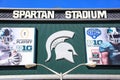 Symbol of Spartan in front of the entrance to the Spartan stadium at Michigan State University MSU in East Lansing