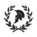 Symbol a Spartan helmet in a laurel wreath. Royalty Free Stock Photo