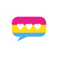 Symbol speech bubble with pansexuality flag