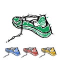 Symbol of sports shoes. Logo for running. Royalty Free Stock Photo