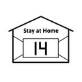 Symbol for stay at home 14 day.