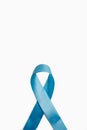 Symbol for support men. Blue ribbon on white background. Prostate Cancer Awareness, Movember Men`s health awareness. Healthcare Royalty Free Stock Photo
