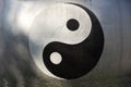 Symbol of Taoism or Daoism called Yin yang ancient chinese philosophy in outdoor of decoration garden for thai people and foreign