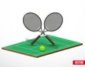 Symbol of a tennis game and court