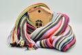 Wooden house sheltered with a scarf Royalty Free Stock Photo