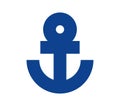 Symbol of an anchor in blues Royalty Free Stock Photo