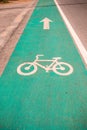 Symbol to indicate the road for bicycles.please share the road for bike. Royalty Free Stock Photo