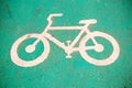 Symbol to indicate the road for bicycles.please share the road for bike. Royalty Free Stock Photo