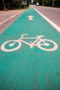 Symbol to indicate the road for bicycles.please share the road for bike. Royalty Free Stock Photo
