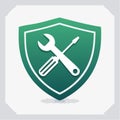 Technical Support and Security Shield Icon (1 Royalty Free Stock Photo
