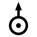 Symbol Uranus icon black color illustration flat style simple image