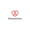 Symbol vector of love ribbon disease care medical concept