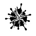 Symbol of viruses of microbes, bacteria smashed to smithereens on a white background.