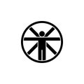 Symbol of Vitruvian Man Thin line Icon of Icons Of Biochemistry And Genetics Icon. Stroke Pictogram Graphic for Web Design.