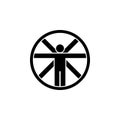 Symbol of Vitruvian Man Thin line Icon of Icons Of Biochemistry And Genetics Icon. Stroke Pictogram Graphic for Web Design.