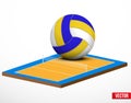 Symbol of a volleyball game and field.