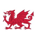 Symbol of Wales, vector illustration