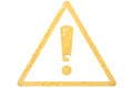 Symbol warning cut out of cheese, as a sign of dangerous food, sanctions on white isolated background