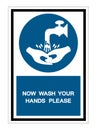 Symbol Wash Your Hands Please Isolate On White Background,Vector Illustration EPS.10