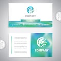 Symbol for washing clothes and disinfection. Cleaning service. Business card template.