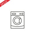 Symbol of Washing Machine Thin line Icon of Home Appliances. Stroke Pictogram Graphic for Web Design. Quality Outline Vector Symbo