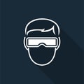 Symbol wear goggles Sign on black background,vector illustration