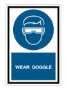 Symbol wear goggles Sign Isolate On White Background