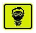 Symbol wear respirator protection Sign Isolate On White Background,Vector Illustration EPS.10