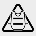 Symbol Wear Vest Isolate On White Background,Vector Illustration EPS.10