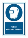 Symbol Wear Welding Helmet Isolate On White Background,Vector Illustration EPS.10