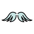 Symbol wings icon color outline vector