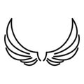 Symbol wings icon, outline style
