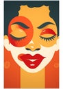 symbol woman teeth red lipstick lip poster toothpaste pop fashion illustration. Generative AI.