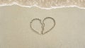 Symbol written in the sand on the beach