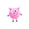 Symbol of the year 2019. Watercolor piggy. It can be used as a poster, Christmas card, invitation and t-shirt printing.