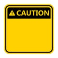 Symbol yellow caution sign icon,Exclamation mark ,Warning Dangerous icon on white background Royalty Free Stock Photo