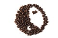 The symbol of Yin Yan is made up of coffee beans Royalty Free Stock Photo