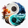 Symbol of yin and yang, day and night, sun and moon Royalty Free Stock Photo