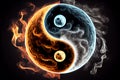 Symbol of yin and yang, fire and water Royalty Free Stock Photo