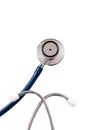 Symbole of healcare Black and metal sthetoscope isolated on white background