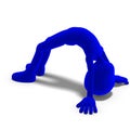 Symbolic 3d male toon character is very flexible