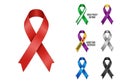 Symbolic awareness ribbons for causes and support campaigns Royalty Free Stock Photo