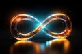 Symbolic brilliance Neon infinity signifies eternity and endless cosmic loops