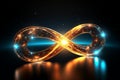 Symbolic brilliance Neon infinity signifies eternity and endless cosmic loops