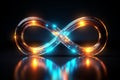 Symbolic brilliance Neon infinity signifies eternity and endless cosmic loops