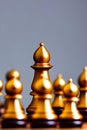 Golden pawn chess move out from line for different thinking and leading change disruption generated by ai