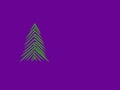 Symbolic christmas tree on purple background copy space